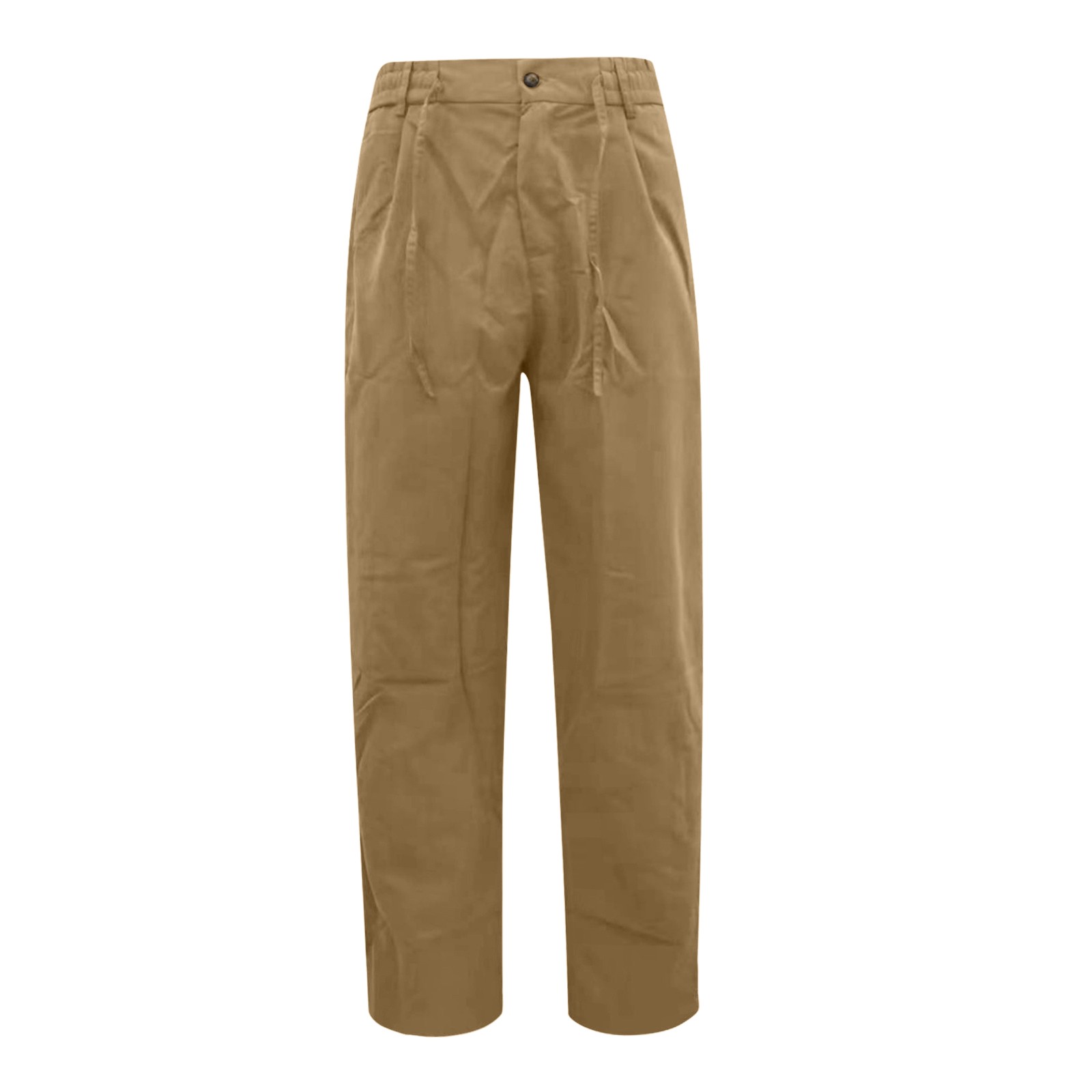 thumbnail image 4 of Pantalones de vestir rectos con cintura elástica y color liso para hombre: corte holgado, cordón, lavables a máquina, cómodos pantalones de estilo europeo., 4 of 5